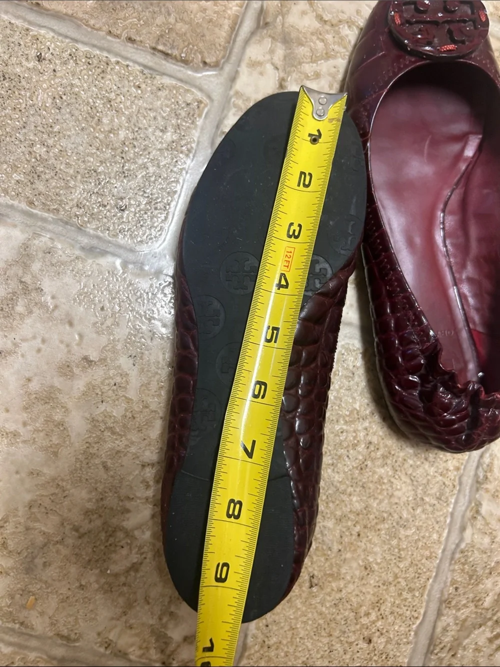 Tory Reva Crocodile Embossed Ballet Flats